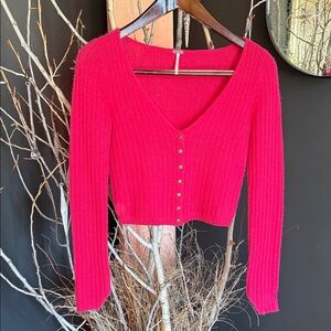 Free people  Cashmere cropped Ribbed Cardigan